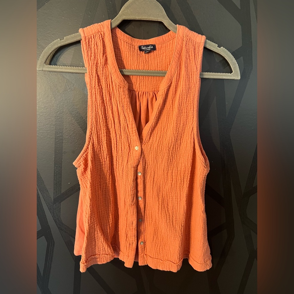 Splendid Orange Sleeveless Blouse